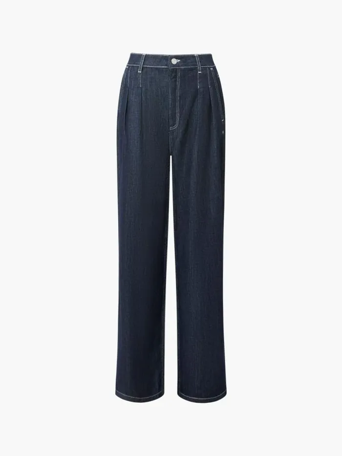 French Connection Finley Denim Wide Leg Jeans 32 Inch Clean Indigo Women Trousers