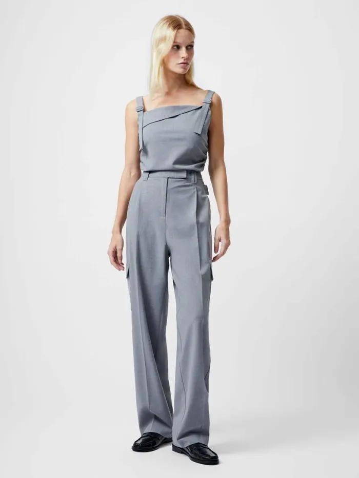 French Connection Franklin Barrel Leg Cargo Trousers Grey Women Trousers