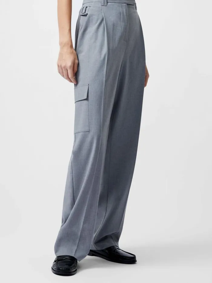 French Connection Franklin Barrel Leg Cargo Trousers Grey Women Trousers