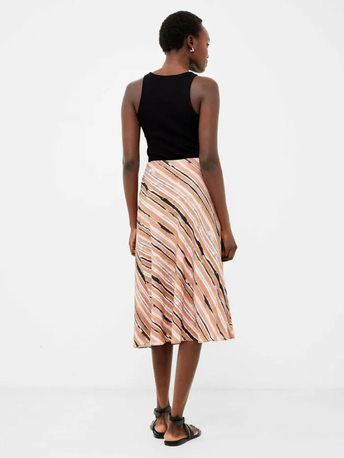 French Connection Gaia Flavia Textured Skirt Mocha Mousse Women Skirts