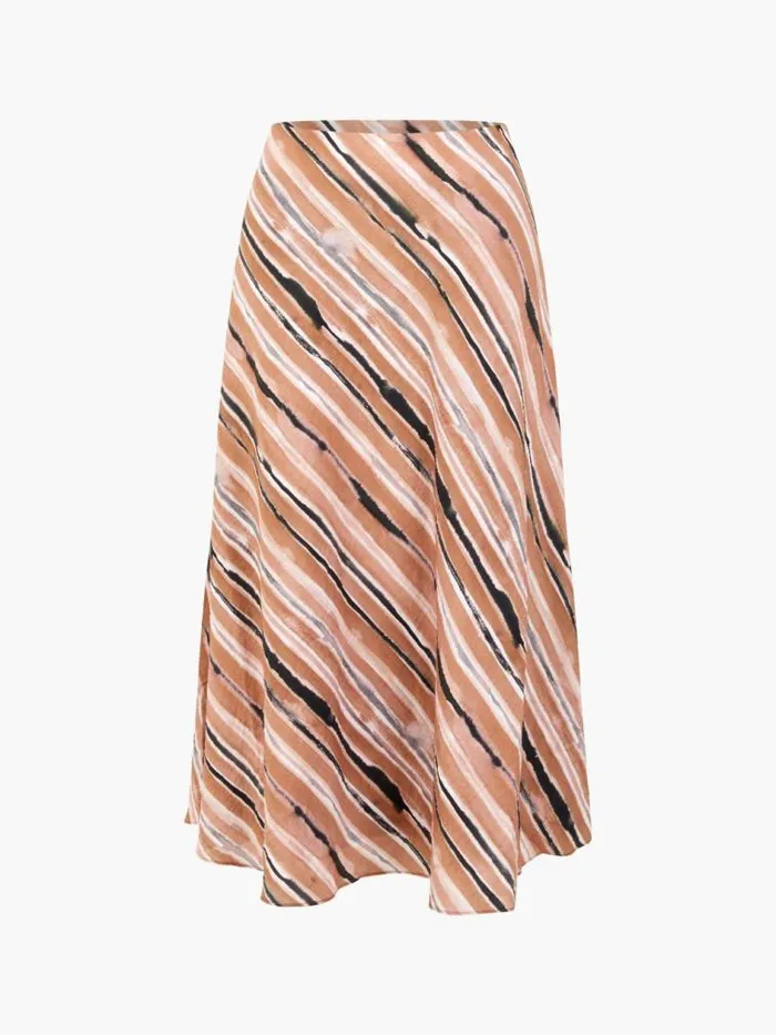 French Connection Gaia Flavia Textured Skirt Mocha Mousse Women Skirts