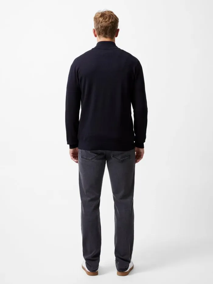 French Connection Half Zip Knitted Jumper Navy Men Knitwear