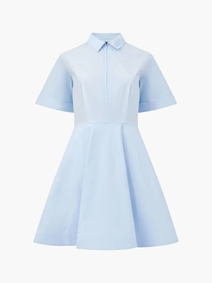 French Connection Isabelle Poplin Mini Shirt Dress Sky Blue Women Dresses