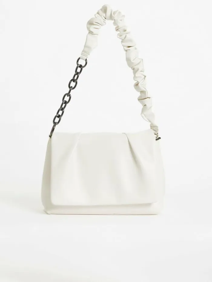 French Connection Jeenaa X Rouched Shoulder Bag White Women Bags and Purses