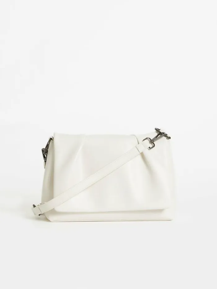 French Connection Jeenaa X Rouched Shoulder Bag White Women Bags and Purses