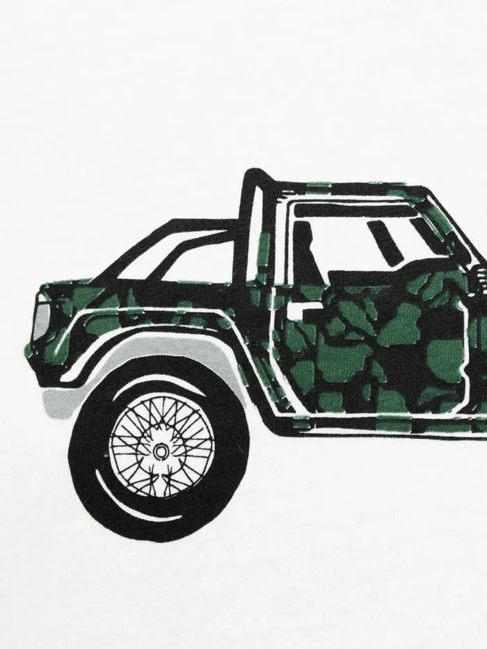 French Connection Jeep Organic Short Sleeve Graphic TShirt White Men TShirts and Polo Shirts