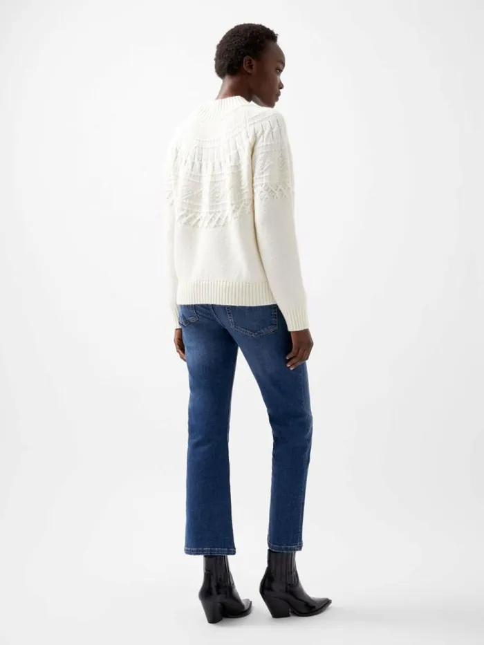 French Connection Kessey High Neck Jumper Porcelain Cream Women Jumpers and Cardigans