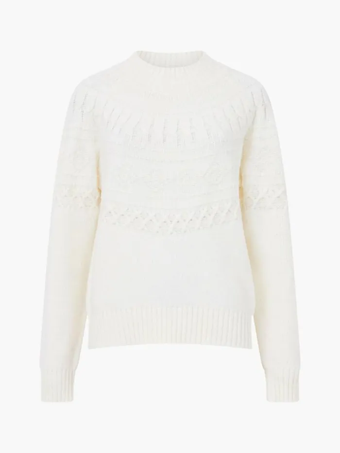 French Connection Kessey High Neck Jumper Porcelain Cream Women Jumpers and Cardigans