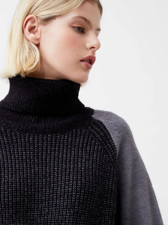French Connection Kessy High Neck Knit Jumper Charcoalwarm Graphi Women Jumpers and Cardigans