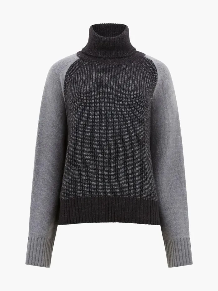 French Connection Kessy High Neck Knit Jumper Charcoalwarm Graphi Women Jumpers and Cardigans