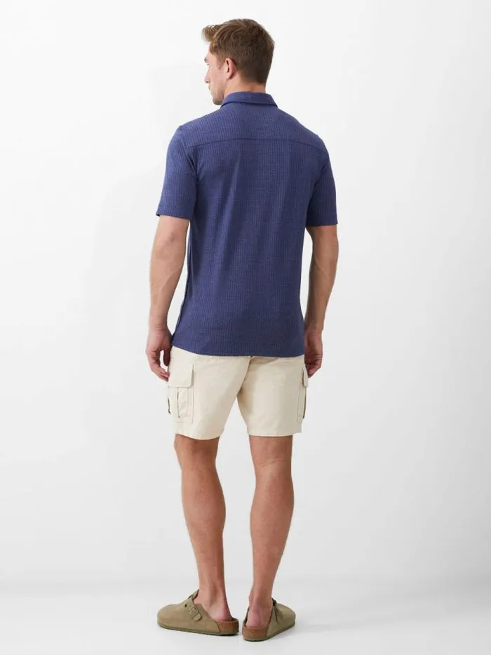 French Connection Ladder Texture Jersey Shirt Navy Men Shirts