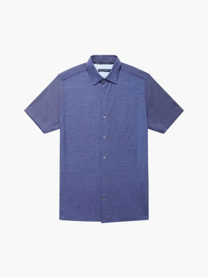 French Connection Ladder Texture Jersey Shirt Navy Men Shirts