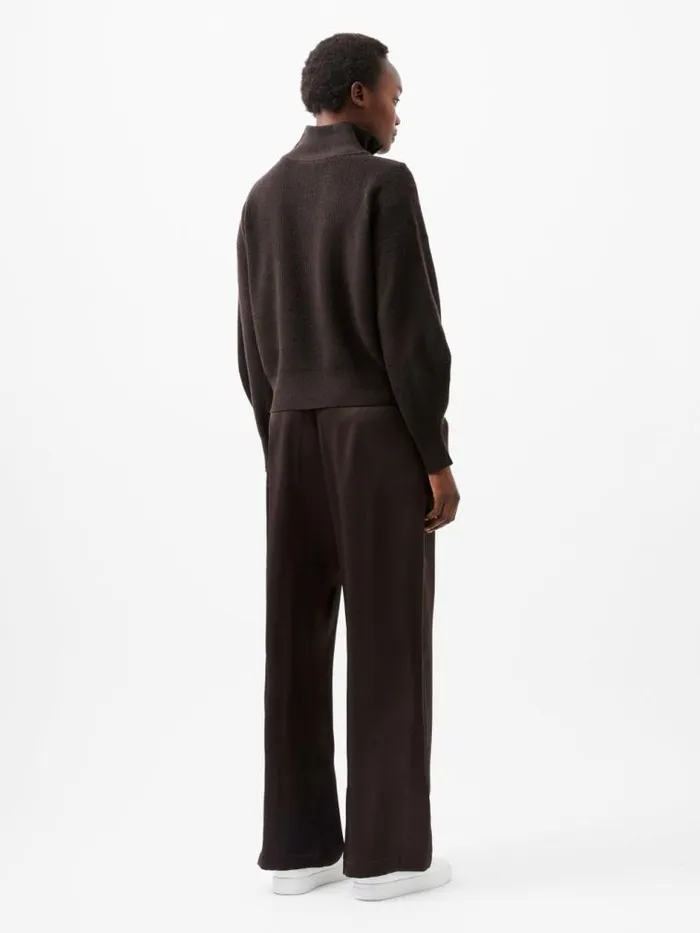 French Connection Lightweight Vhari Recycled Half Zip Jumper Chocolate Ganache Women Jumpers and Cardigans