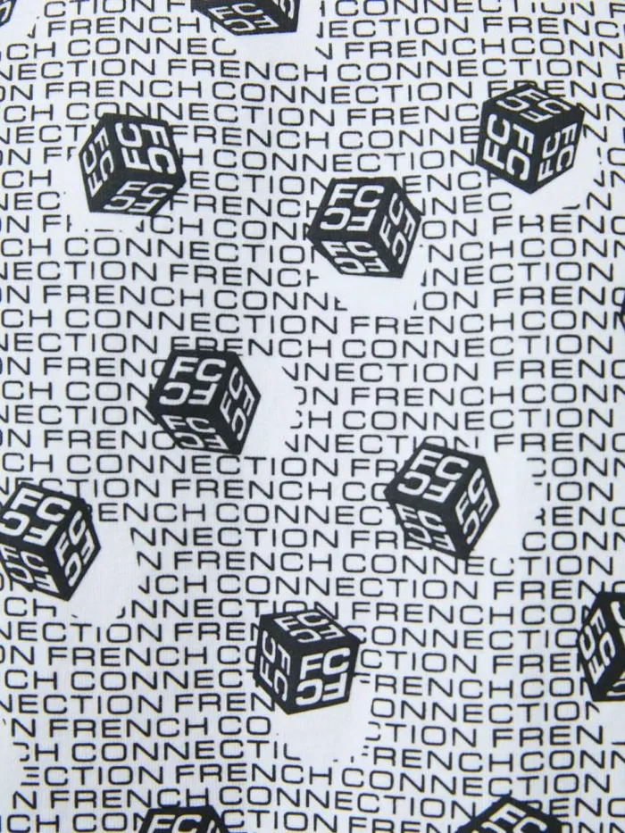 French Connection Mini Dice Organic Graphic TShirt White Men TShirts and Polo Shirts