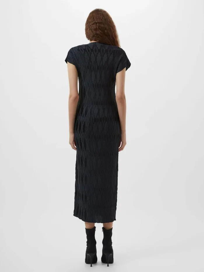 French Connection Moira Pleated Dress Navy Women Dresses