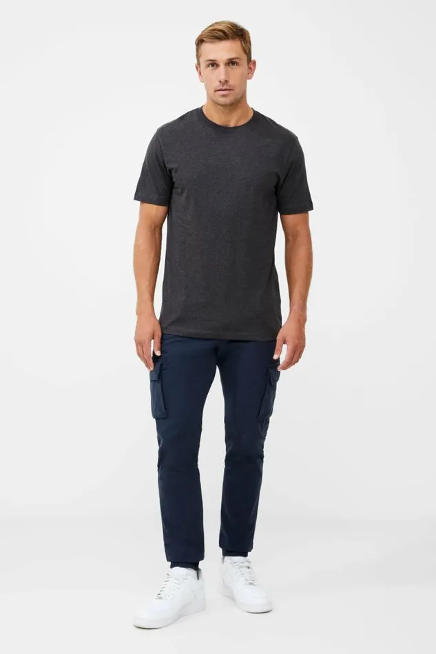 French Connection Organic Cotton Classic TShirt Charcoal Mel Men TShirts and Polo Shirts