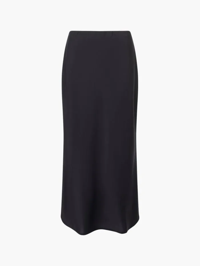 French Connection Satin Slip Midi Skirt Black Women Skirts