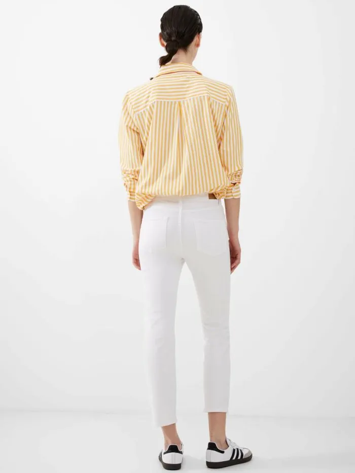 French Connection Stretch Denim Ankle Length Jeans 28 Inch White Women Trousers