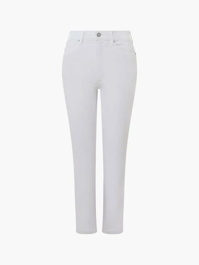 French Connection Stretch Denim Ankle Length Jeans 28 Inch White Women Trousers