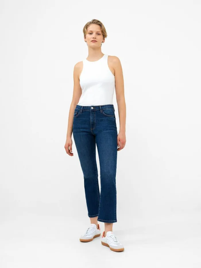 French Connection Stretch Denim Bootcut Ankle Length Jeans 30 Inch Vintage Mid Wash Women Trousers