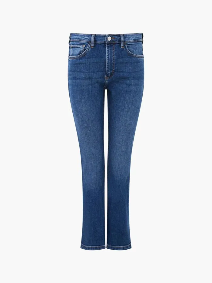French Connection Stretch Denim Bootcut Ankle Length Jeans 30 Inch Vintage Mid Wash Women Trousers