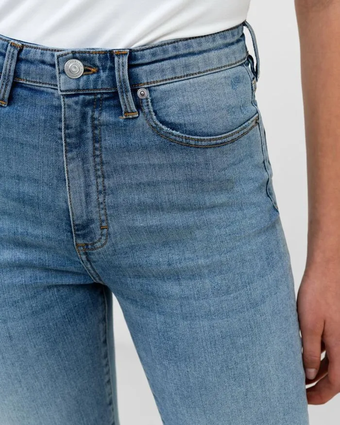 French Connection Stretch Denim Cigarette Fit Ankle Length Jeans 28 Inch Bleach Wash Women Trousers