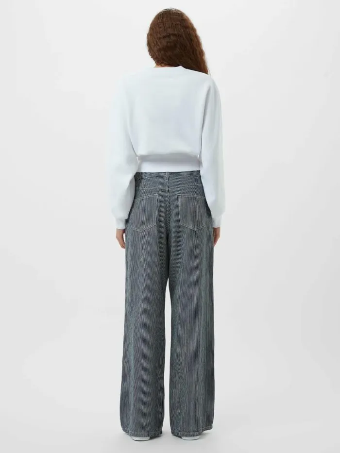 French Connection Sunday Curved Lightweight Sweatshirt Linen White Women Jumpers and Cardigans