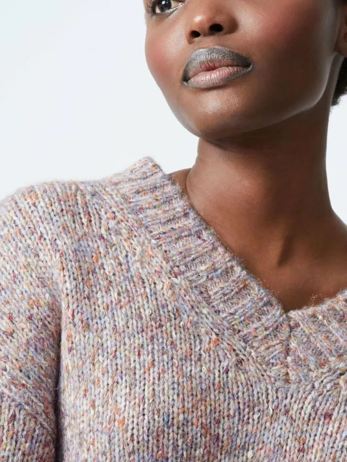 French Connection Tweed VNeck Jumper Multi Women Jumpers and Cardigans