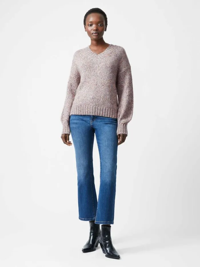 French Connection Tweed VNeck Jumper Multi Women Jumpers and Cardigans