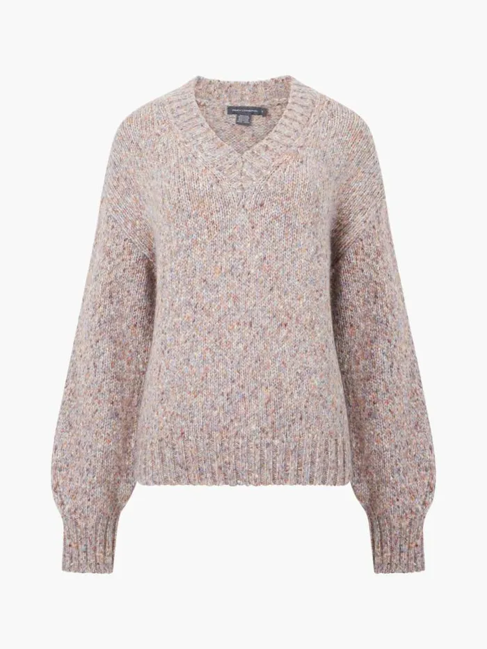 French Connection Tweed VNeck Jumper Multi Women Jumpers and Cardigans
