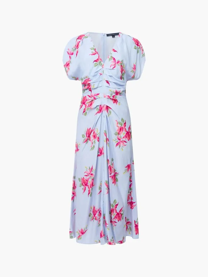 French Connection Vivienne Eco Viscose Front Dress Sky Blue Women Dresses