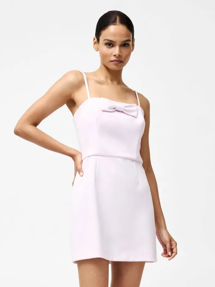 French Connection Whisper Bow Mini Dress Sweet Pink Women Dresses
