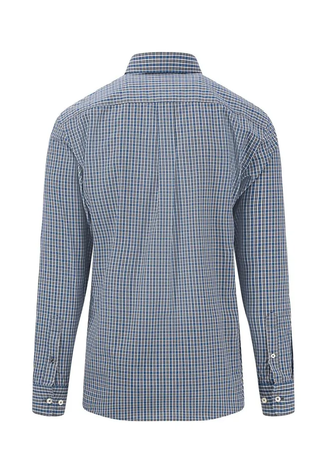 FYNCHHATTON Carroted Shirt With Buttondown Collar Light Khakidark Emeraldvibrant Bluerust Men Sale