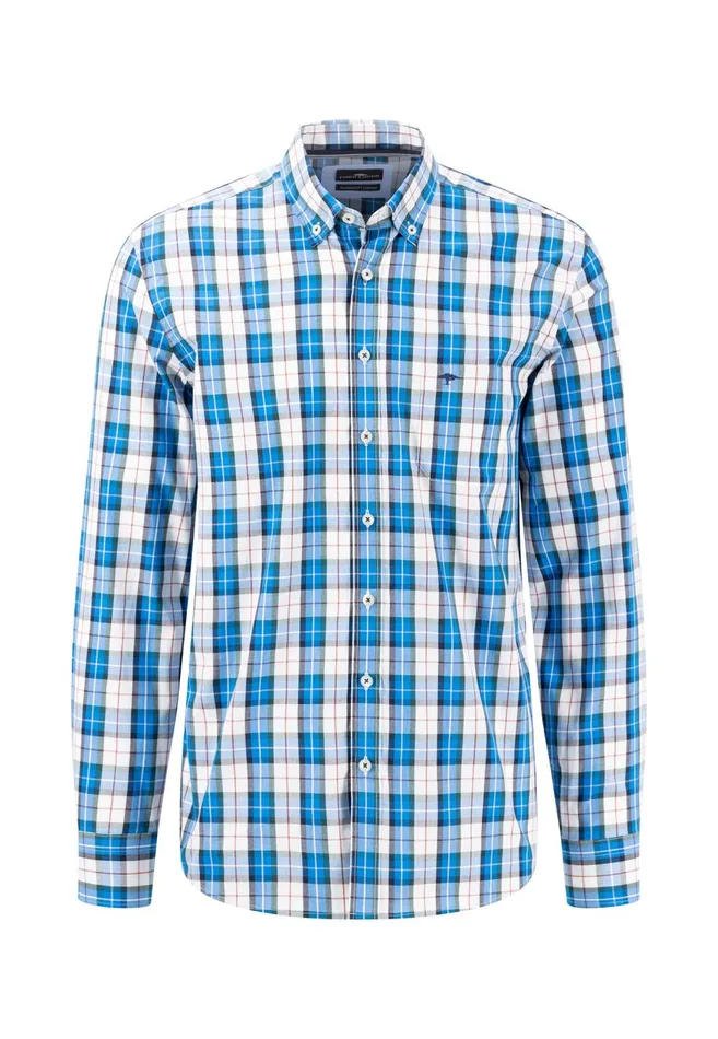 FYNCHHATTON Carroted Shirt With Buttondown Collar Light Khakidark Emeraldvibrant Bluerust Men Sale