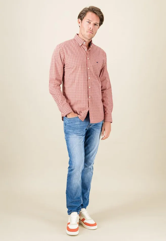 FYNCHHATTON Carroted Shirt With Buttondown Collar Light Khakidark Emeraldvibrant Bluerust Men Sale