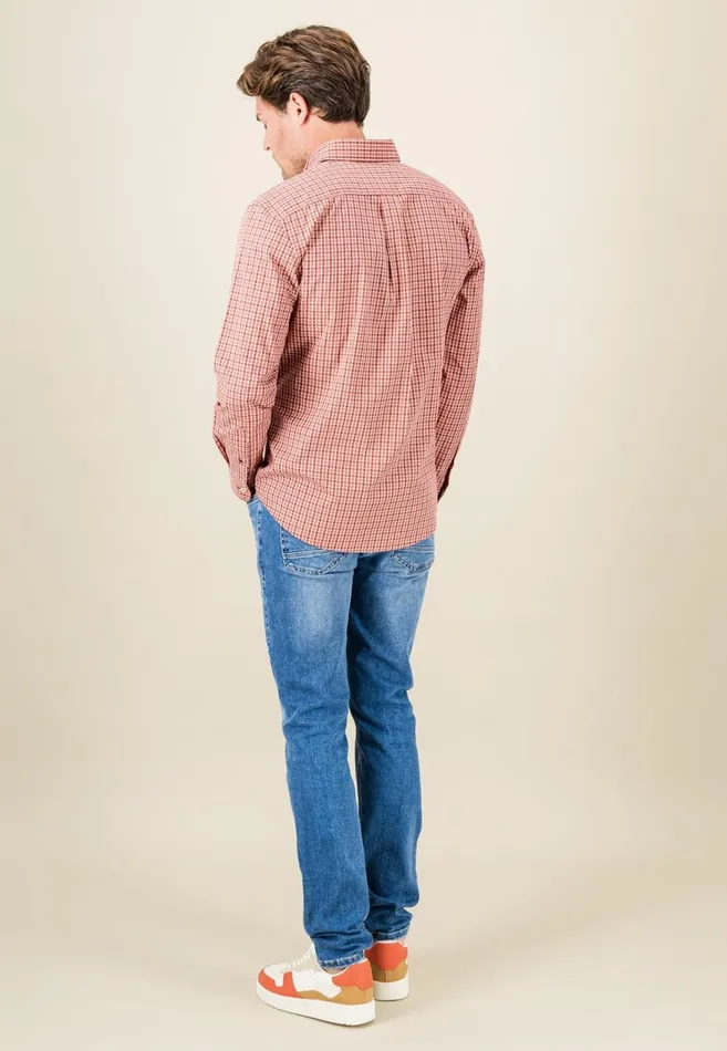 FYNCHHATTON Carroted Shirt With Buttondown Collar Light Khakidark Emeraldvibrant Bluerust Men Sale