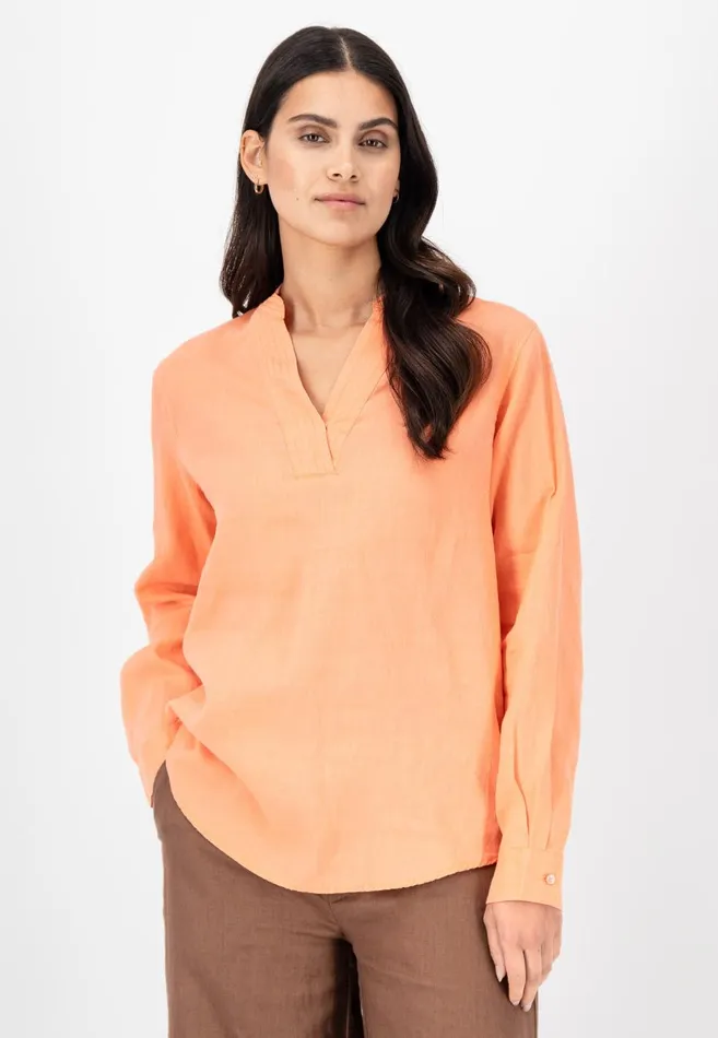 FYNCHHATTON Casual Linen Blouse Blackwhitebright Apricotreed Green Women Blouses FYNCHHATTON Casual Linen Blouse Blackwhitebright Apricotreed Green Women Blouses