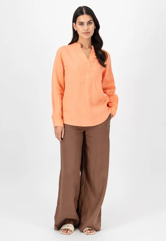 FYNCHHATTON Casual Linen Blouse Blackwhitebright Apricotreed Green Women Blouses FYNCHHATTON Casual Linen Blouse Blackwhitebright Apricotreed Green Women Blouses