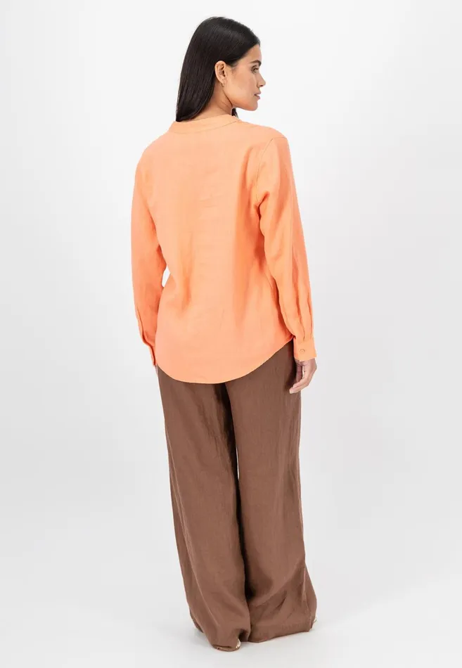 FYNCHHATTON Casual Linen Blouse Blackwhitebright Apricotreed Green Women Blouses FYNCHHATTON Casual Linen Blouse Blackwhitebright Apricotreed Green Women Blouses
