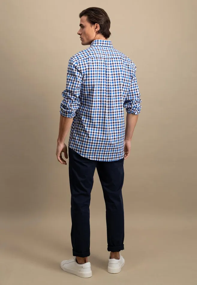 FYNCHHATTON Checked Shirt Made Of Fine Cotton baking View Is Missing Summer Breezestrong Blue Men Shirts