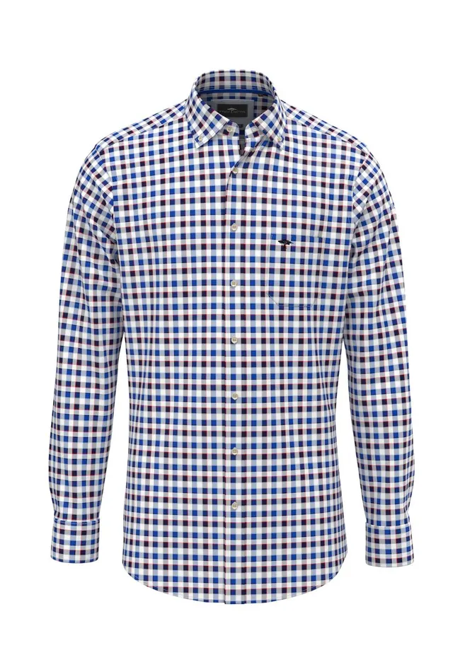 FYNCHHATTON Checked Shirt Made Of Fine Cotton baking View Is Missing Summer Breezestrong Blue Men Shirts