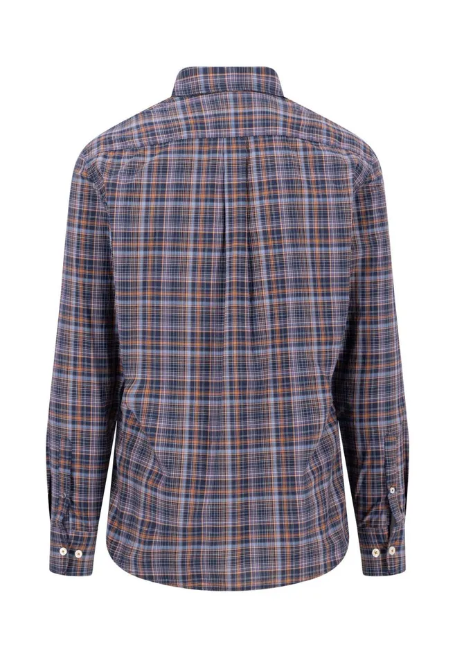 FYNCHHATTON Checked Shirt With Buttondown Collar Hazelvibrant Bluerustruby Red Men Shirts