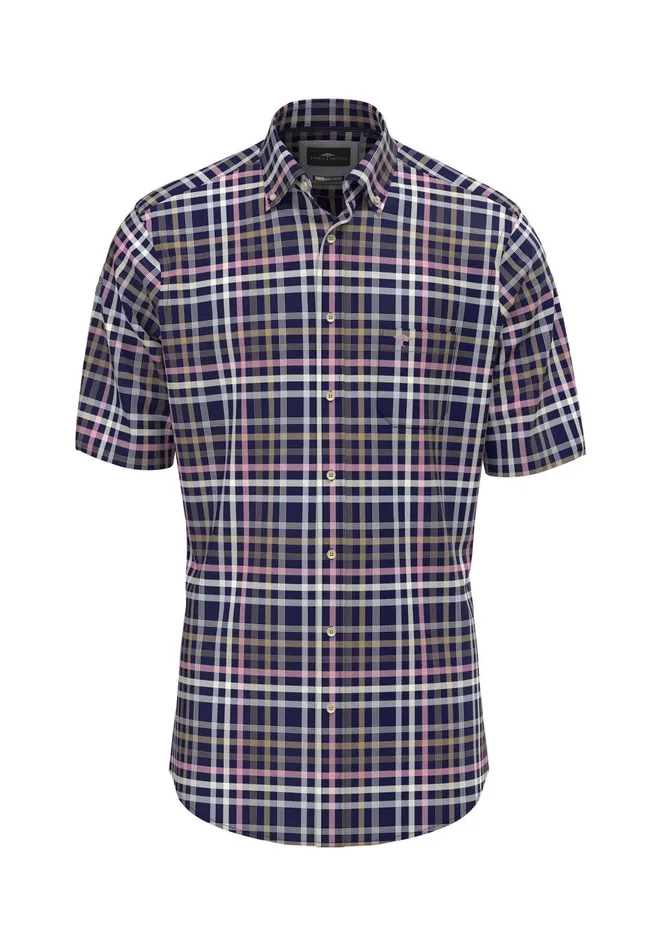 FYNCHHATTON Checkered Halk Shirt Made Of Cotton Navyvivid Yellowstrong Blue Men Shirts FYNCHHATTON Checkered Halk Shirt Made Of Cotton Navyvivid Yellowstrong Blue Men Shirts