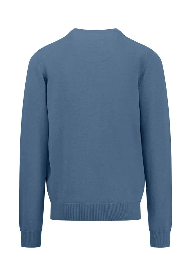 FYNCHHATTON Cotton Knitting Sweater With Vneckline Vibrant Bluenew Dijonrustruby Redflamepale Blushfuchsiadark Teal Men Sweater
