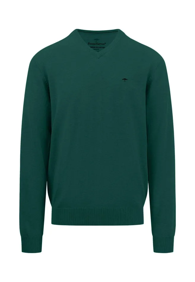 FYNCHHATTON Cotton Knitting Sweater With Vneckline Vibrant Bluenew Dijonrustruby Redflamepale Blushfuchsiadark Teal Men Sweater