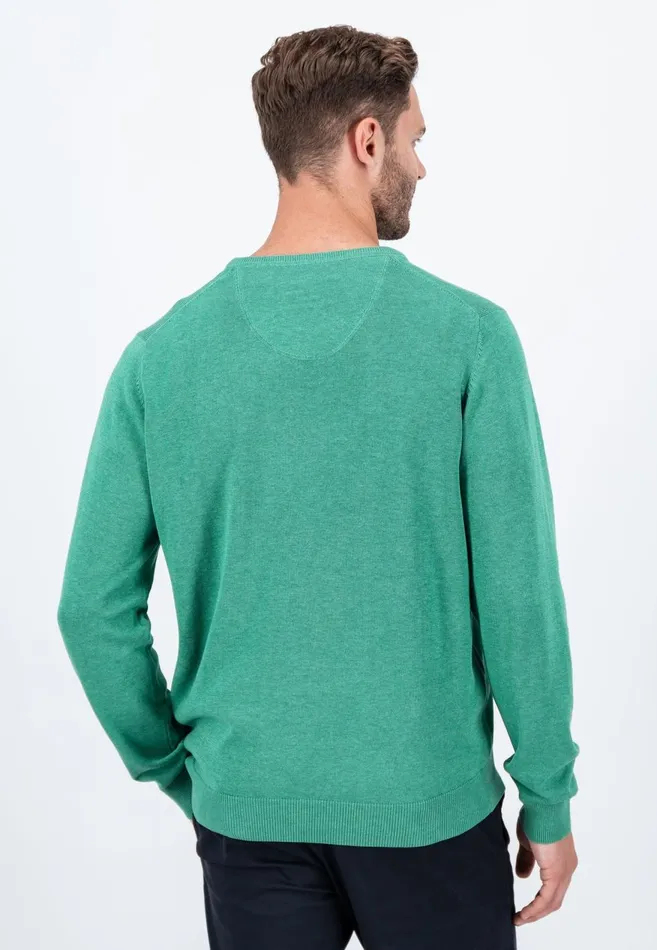 FYNCHHATTON Cotton Knitting Sweater With Vneckline Vibrant Bluenew Dijonrustruby Redflamepale Blushfuchsiadark Teal Men Sweater