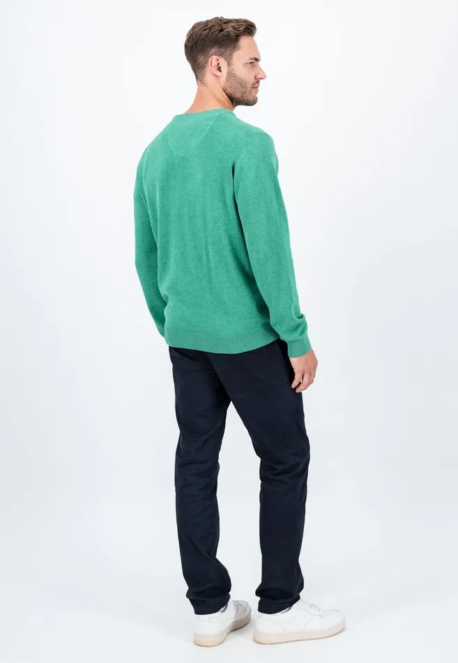 FYNCHHATTON Cotton Knitting Sweater With Vneckline Vibrant Bluenew Dijonrustruby Redflamepale Blushfuchsiadark Teal Men Sweater