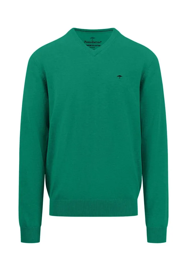 FYNCHHATTON Cotton Knitting Sweater With Vneckline Vibrant Bluenew Dijonrustruby Redflamepale Blushfuchsiadark Teal Men Sweater