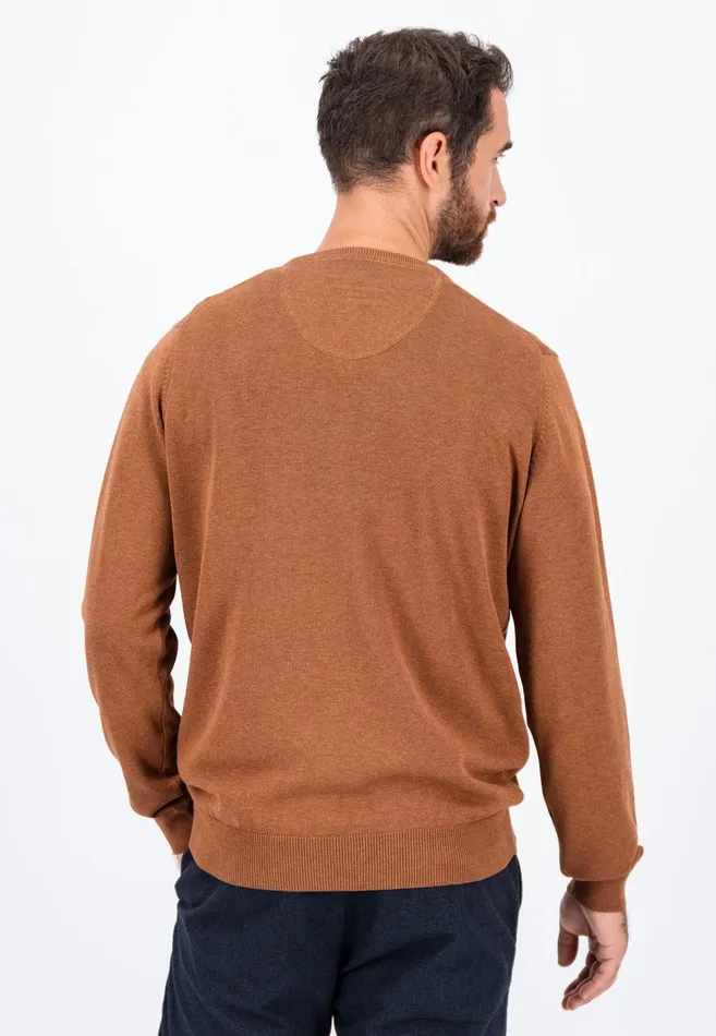 FYNCHHATTON Cotton Knitting Sweater With Vneckline Vibrant Bluenew Dijonrustruby Redflamepale Blushfuchsiadark Teal Men Sweater