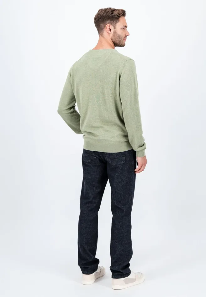 FYNCHHATTON Cotton Knitting Sweater With Vneckline Vibrant Bluenew Dijonrustruby Redflamepale Blushfuchsiadark Teal Men Sweater